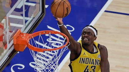 Pascal Siakam entra a canasta en el partido de este viernes.