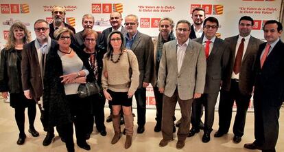 Los premiados la noche del jueves por los socialistas de Valencia. 