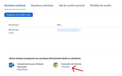 Descargar la extensión de Zoom para Chrome.