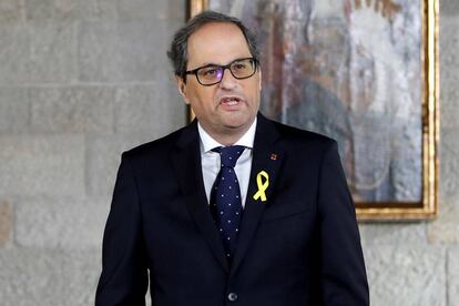 Quim Torra, en l'acte de presa de possessió.