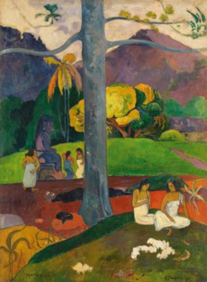 &#039;Mata Mua (&Eacute;rase una vez)&#039;, 1892, &oacute;leo de Gauguin en el Museo Thyssen-Bornemisza.