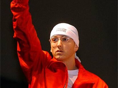 Eminem, en una actuación en el Cobo Arena de Detroit en abril de 2003.