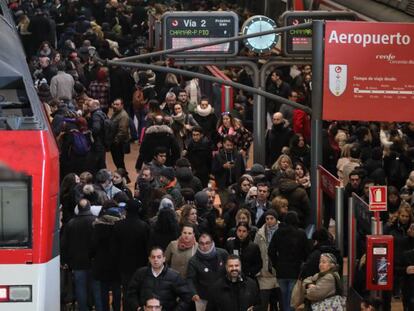 Aglomeraciones en la estación de Atocha.