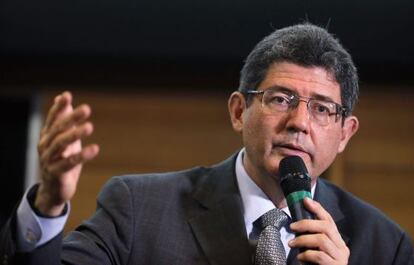 Joaquim Levy durante palestra em S&atilde;o Paulo. 