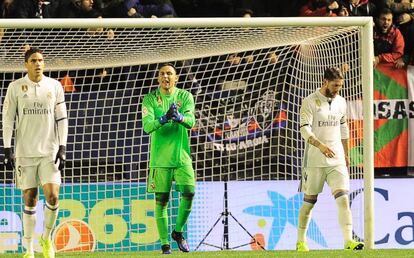 Keylor Navas durante el partido ante Osasuna. 