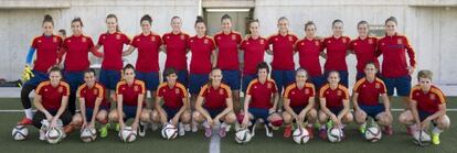 La selección española de fútbol femenino, el martes en Las Rozas.