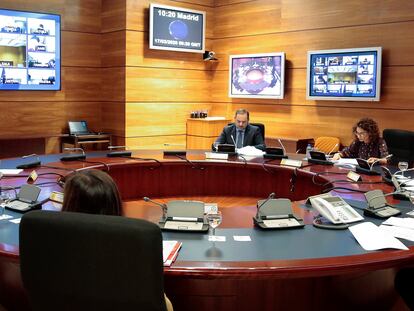 El presidente Pedro Sánchez en la reunión del Consejo de Ministros.