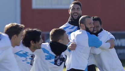 Entrenamiento del Sevilla previo al duelo con el Rijeka.