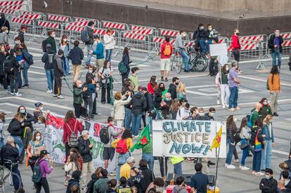 Manifestación contra el cambio climático en Milán el pasado 6 de octubre .