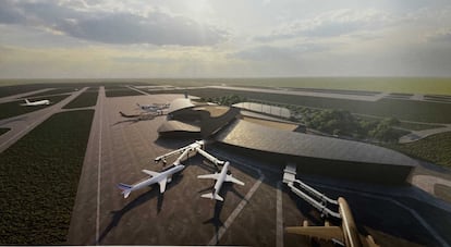 Recreación del futuro aeropuerto de Cabo Rojo-Pedernales, cuyas obras arrancarán a principios de 2024