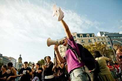 Manifestación en Barcelona el pasado 15 de octubre, día en que se celebraron cientos de protestas en el mundo.