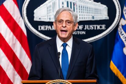 US Attorney General Merrick Garland announces he is appointing a special counsel to handle the federal investigation into Hunter Biden at the Justice Department in Washington, DC, USA, 11 August 2023