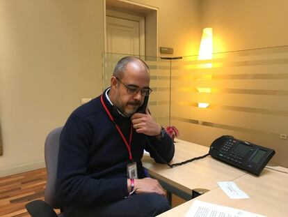 Catalan interior minister Miquel Buch pictured in his office this week.
