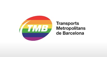 Imagen del logo del TMB para la campaña contra la LGTBIfobia.