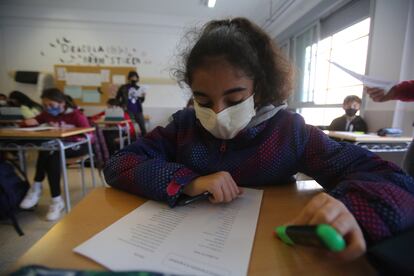 Clase de primero de la ESO en un instituto valenciano.