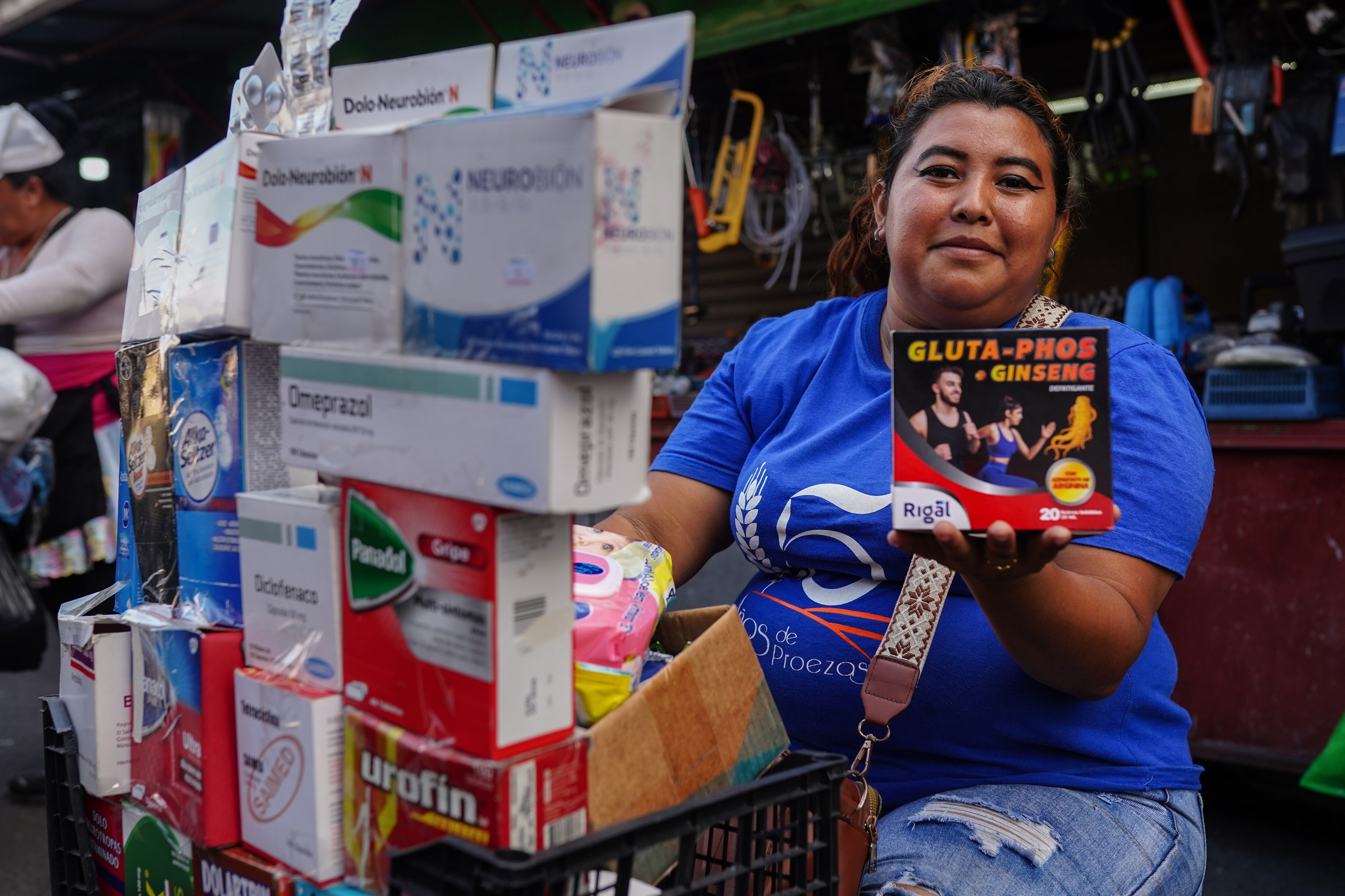 Xiomara Sánchez ha sido reubicada en dos ocasiones durante el proceso de 'limpieza' del centro histórico de San Salvador.  