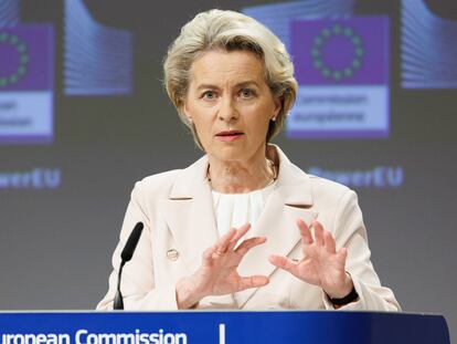 La presidenta de la Comisión Europea, Ursula von der Leyen, en la rueda de prensa el pasado 20 de julio, en Bruselas.