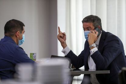 Os deputados Marcelo Ramos e Arthur Lira, durante encontro no dia 7, em Manaus.