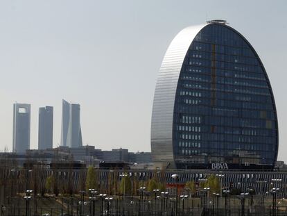 Vista de la nueva sede de BBVA en el norte de Madrid.