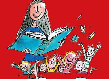 Detalle de la portada de 'Matilda', de Roald Dahl, ilustrado por Quentin Blake, editado por Alfaguara.