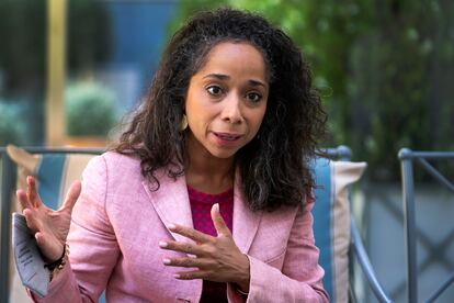 Julissa Reynoso, durante la entrevista el 8 de julio en Madrid. 