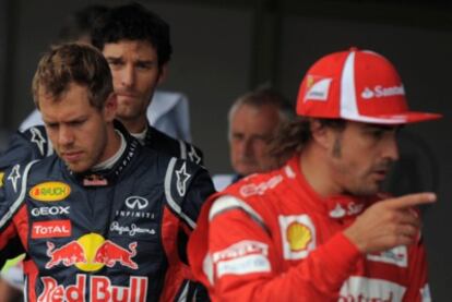 Vettel, Webber y Alonso