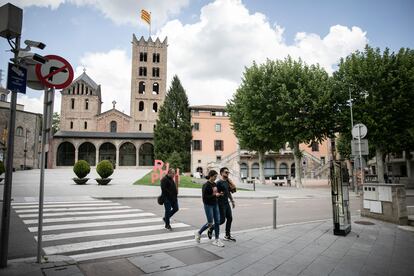 El centro de Ripoll (Girona), el lunes. 