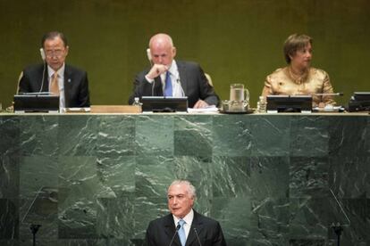 Michel Temer na sede da ONU