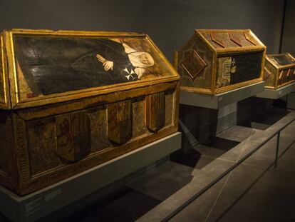 Tres de las piezas que reclama Arag&oacute;n que se exhiben en el museo de Lleida.