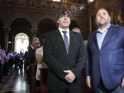 Carles Puigdemont i Oriol Junqueras aquest dilluns.