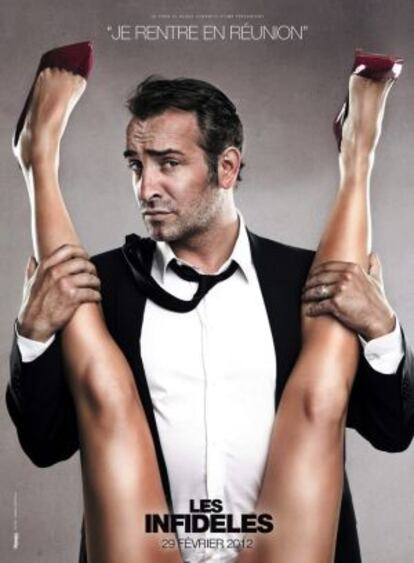 Uno de los carteles promocionales de 'Los infieles' con el actor Jean Dujardin