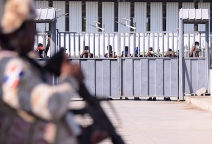Dominican Republic security forces are stationed at the Dajabón border crossing to guard against unauthorized entry from Haiti.