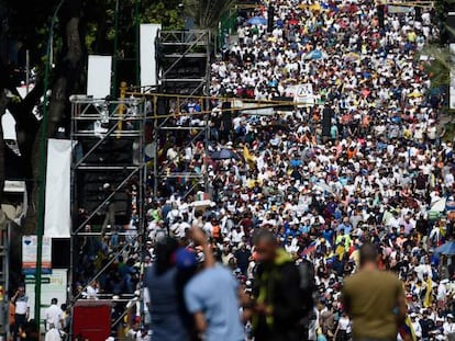 Imagen de la manifestación en favor de Juan Guaidó en Caracas