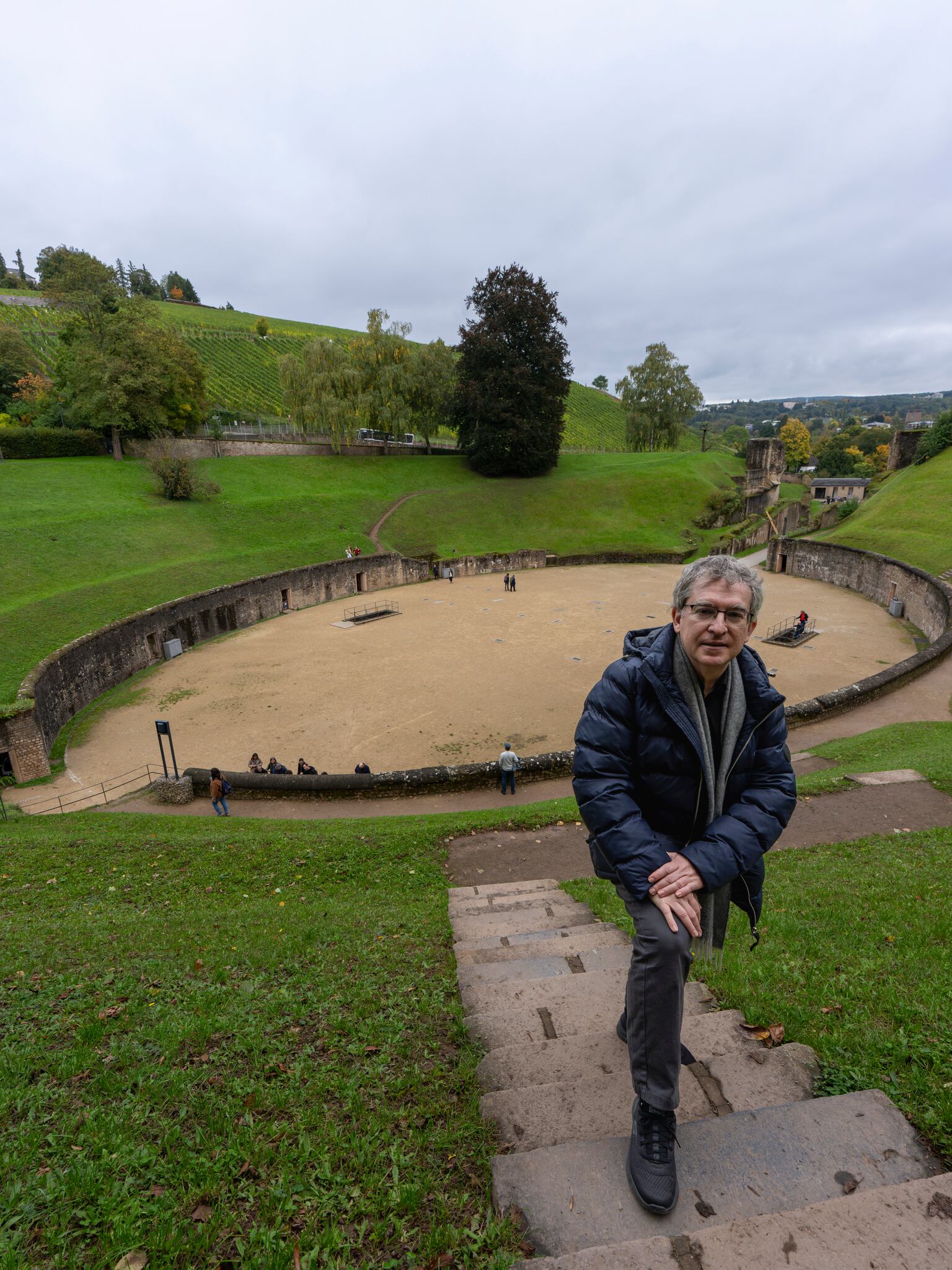 Posteguillo, en el anfiteatro de Tréveris (Alemania).