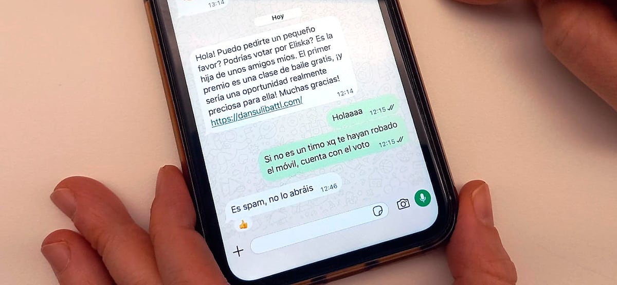 “¿Podrías votar por Eliska?”: el WhatsApp fraudulento de ‘phishing’ en el que no hay que pinchar