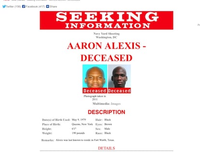 Captura de Pantalla: El FBI identifica al tirador muerto como Aaron Alexis, de Texas.