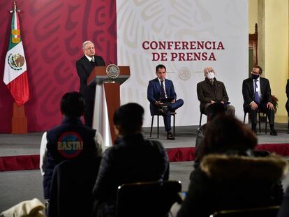 Conferencia de prensa del presidente Andrés Manuel López Obrador la mañana del lunes.