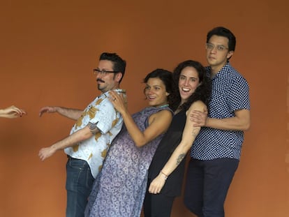 De izquierda a derecha los escritores colombianos: Álvaro Robledo, Melba Escobar, Amalia Andrade y Andrés Felipe Solano.