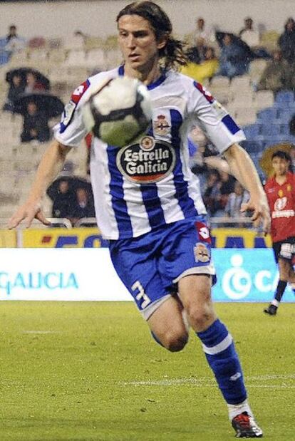 Filipe Luis en un momento del partido contra el Mallorca