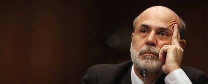 El presidente de la Reserva Federal, Ben Bernanke, antes de comparecer ante el Senado de EE UU