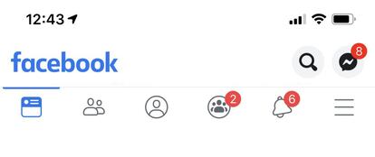 Notificaciones móviles de Facebook.