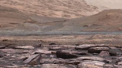 Image taken by the Curiosity rover on Mars.