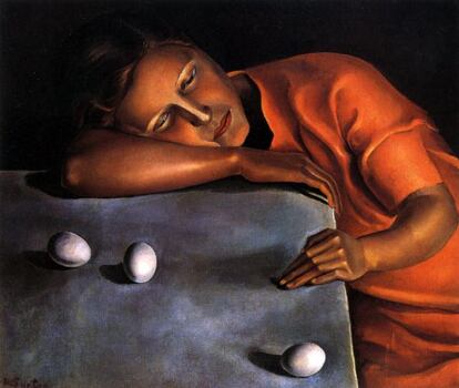&quot;Noia dormint&quot;, de 1929, tamb&eacute; coneguda com a &quot;Pensativa&quot;, una de les teles cabdals.