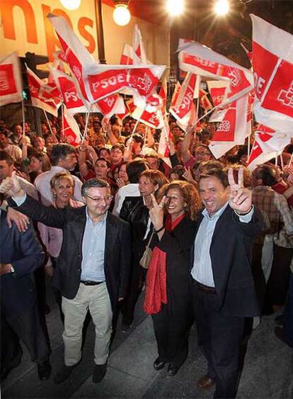 Blanco, Alborch y Pla, a su llegada a Blanquerías.