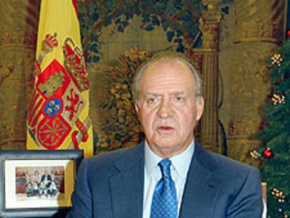 El rey Juan Carlos, durante el discurso de Navidad.