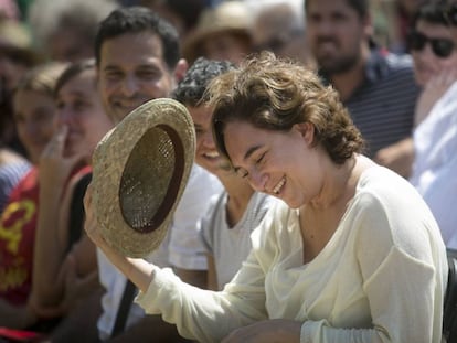 Ada Colau, en el acto de la Diada organizado por Podemos.