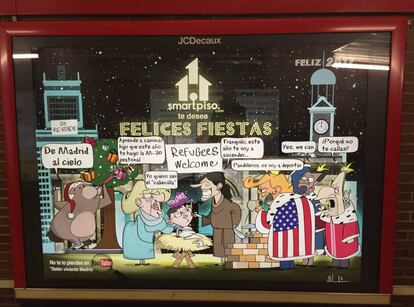 Publicidad en la estación de Ventas del metro de Madrid