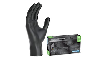 Caja de 100 guantes de nitrilo desechables talla M, perfectos para realizar cianotipia sin mancharse y con mayor seguridad al manipular los qumicos.