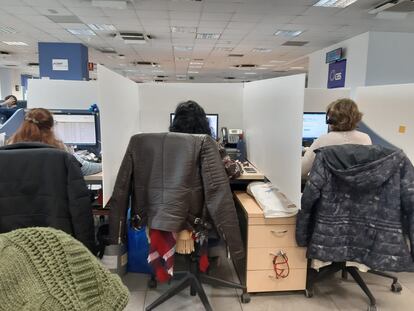 Un callcenter de Madrid, la semana pasada.