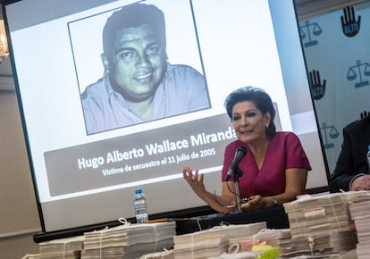 Isabel Miranda de Wallace durante una conferencia de prensa, en Ciudad de México, el 16 julio de 2018.